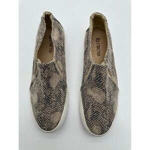 Restricted Womens Snakeskin Print Slip On Sneakers Tan Brown Size 7.5 Low Top‎
